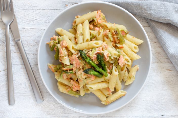 asparagus and salmon penne pasta 2021 08 26 15 47 04 utc scaled