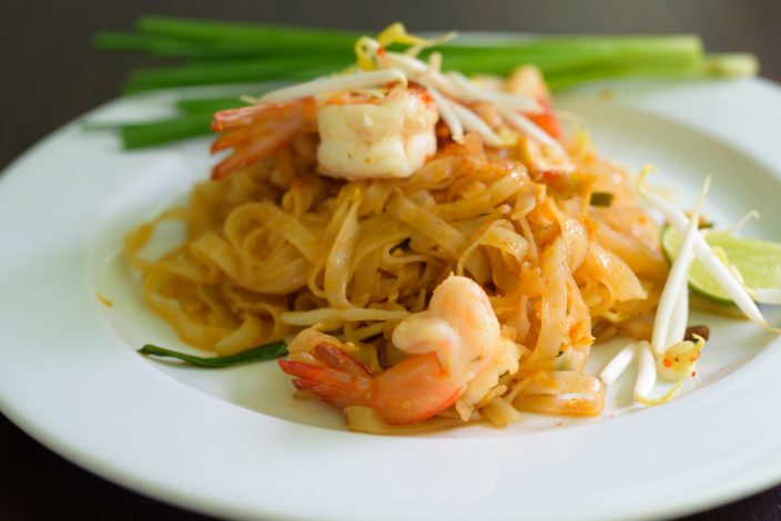 pad thai noodles thai food served on white plate 2021 08 27 18 18 38 utc scaled